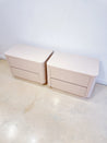 Wide Rounded Light Pink Laminate Nightstands - Rehaus