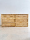 Woven Rattan-wrapped Lowboy Dresser - Rehaus